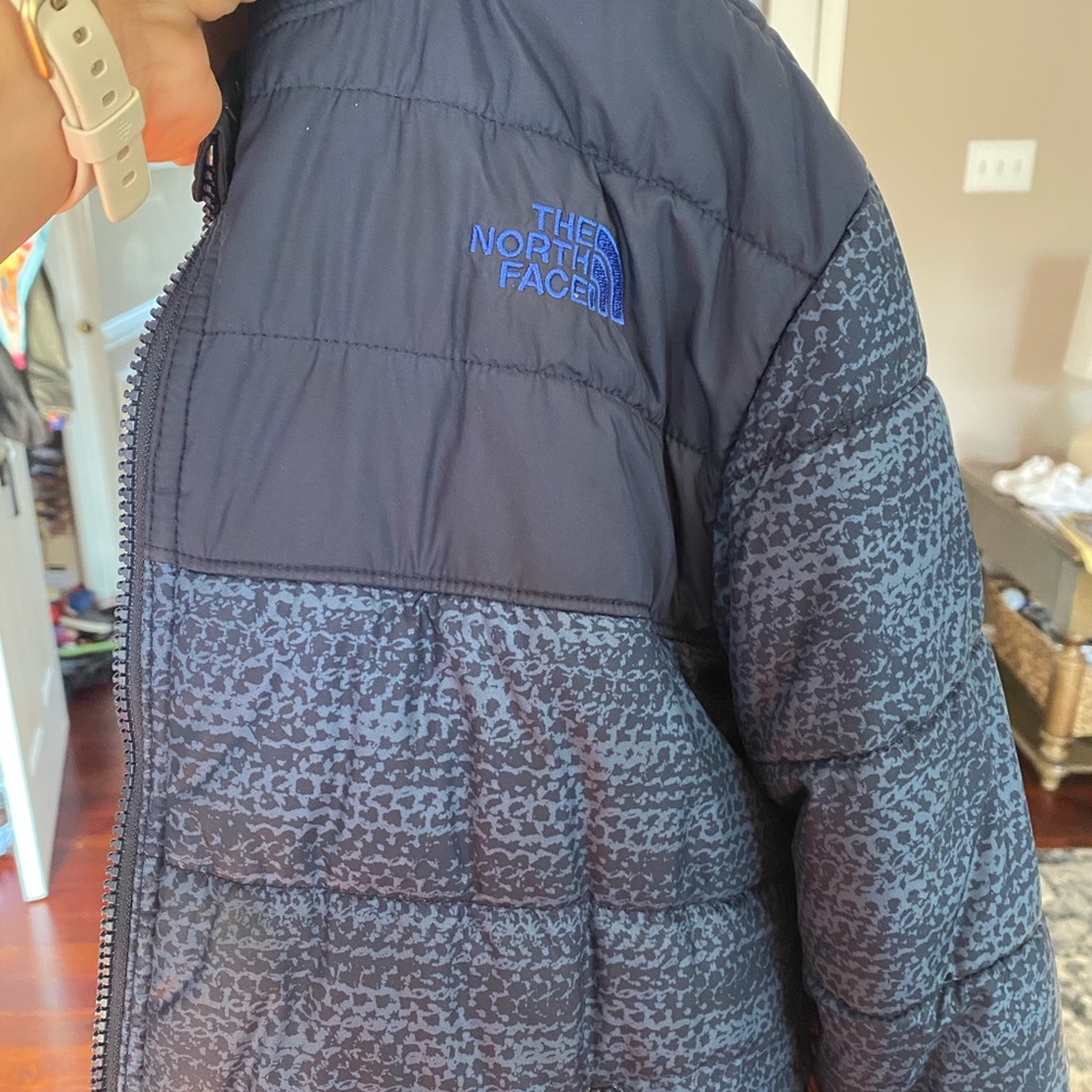 North Face Boys Jacket Coat Reversible Fuzzy